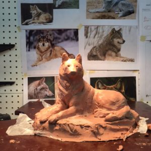14 wolf sculpture