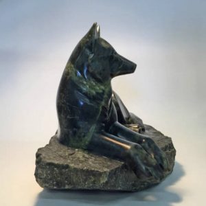 16 wolf stone sculpture