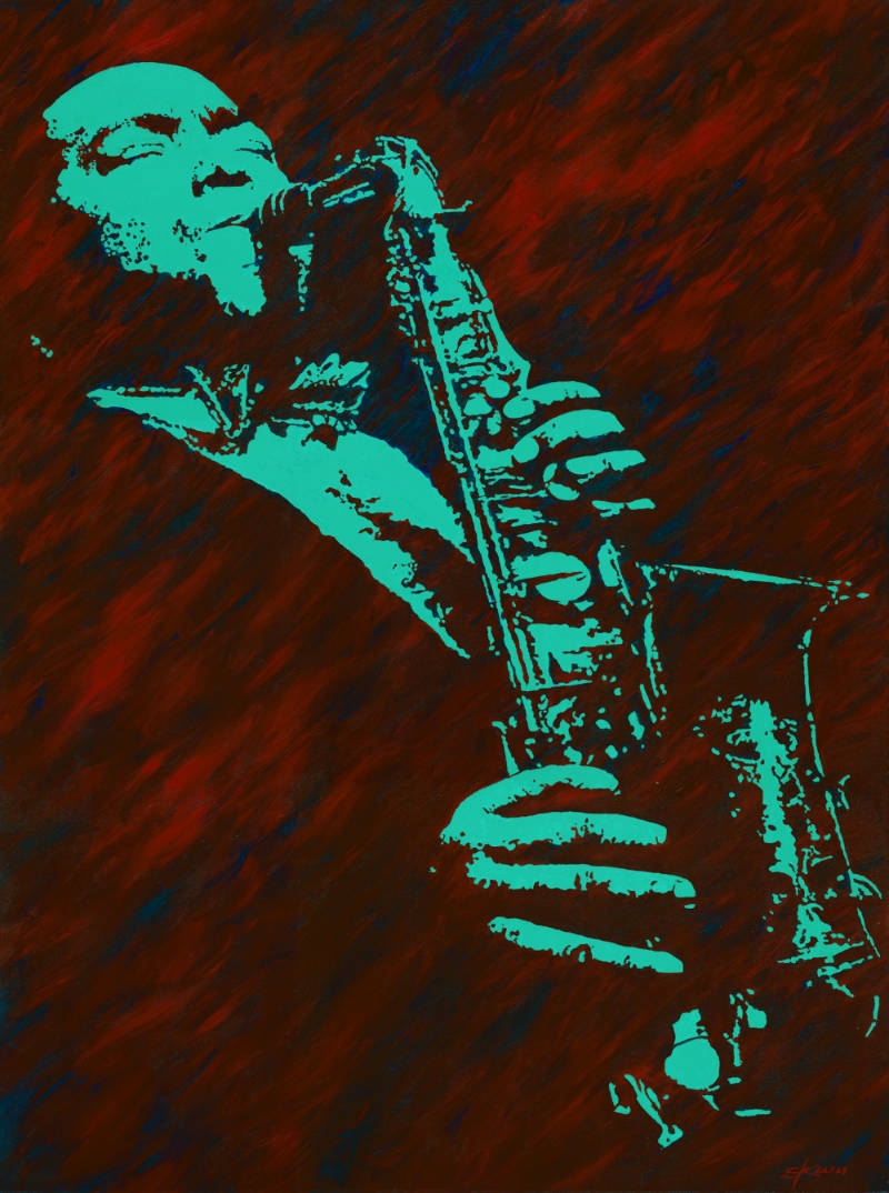 Charlie Parker - Bird - acrylic on canvas - 36” x 48“ - FOR SALE (email for price)