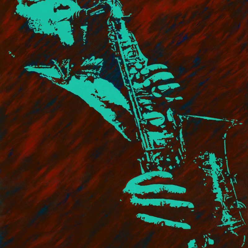 Charlie Parker - Bird - acrylic on canvas - 36” x 48“ - FOR SALE (email for price)