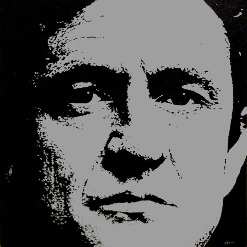 Johnny Cash - acrylic on canvas - 36” x 36”h - Collection of Michael Kulm