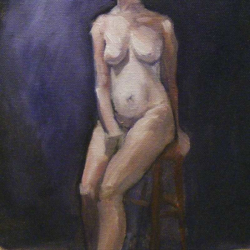Jaime seated nude - oil on panel - 10” x 12” - FOR SALE (email for price)