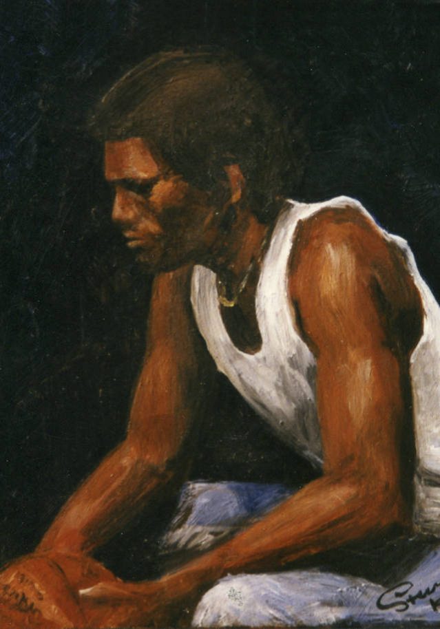 Basketballer - oil on panel - 8” x 10” - Collection the artist